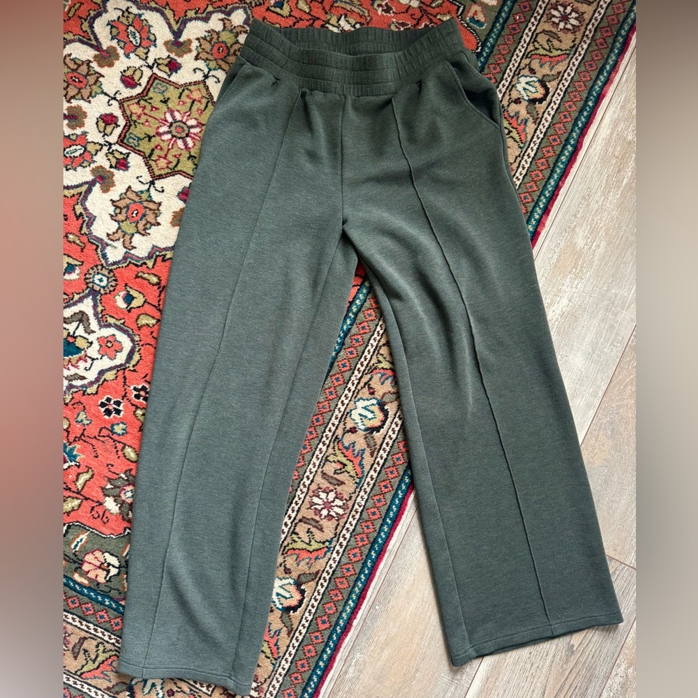 Varley The Wide Leg Pant 30" Olive Marl Size Medium